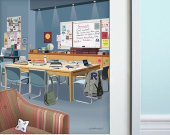 Group Study Room F - Community inspired, TV Show Art Print, TV Sitcom