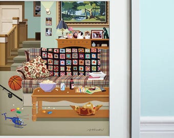 The Conners Living Room - Roseanne, Roseanne TV Show Art Print, TV Sitcom
