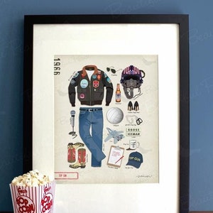 Tom Cruise Movie Illustration - Art Print, Frame Not Included, Vintage Inspired Wall Art