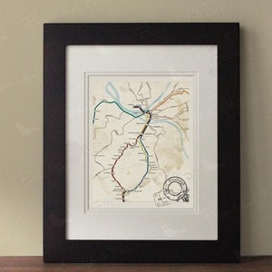 Pittsburgh Karte, ohne Rahmen, Vintage inspirierte Karte, Pittsburgh Wandkunst, rustikale Wanddekoration