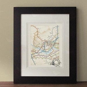 Carte de Séoul, cadre non inclus, carte d'inspiration vintage, art mural de Séoul, décoration murale rustique