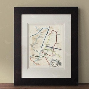 Bangkok Karte, Rahmen nicht enthalten, Vintage inspirierte Karte, Bangkok Wandkunst, rustikale Wanddekoration