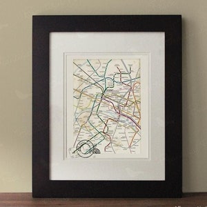 Paris Karte, Rahmen nicht enthalten, Vintage inspirierte Karte, Paris Wandkunst, rustikale Wanddekoration