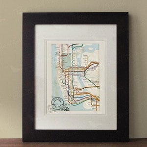 Kaart van New York, lijst niet inbegrepen, vintage geïnspireerde kaart, kunst aan de muur New York, rustieke muurdecoratie