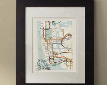 New York Map, Frame Not Included, Vintage Inspired Map, New York Wall Art, Rustic Wall Decor