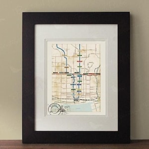 Mapa de Toronto, Moldura não incluída, Mapa inspirado no vintage, Arte de parede de Toronto, Decoração de parede rústica
