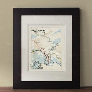 Hong Kong Karte, Rahmen nicht enthalten, Vintage inspirierte Karte, Hong Kong Wandkunst, rustikale Wanddekoration
