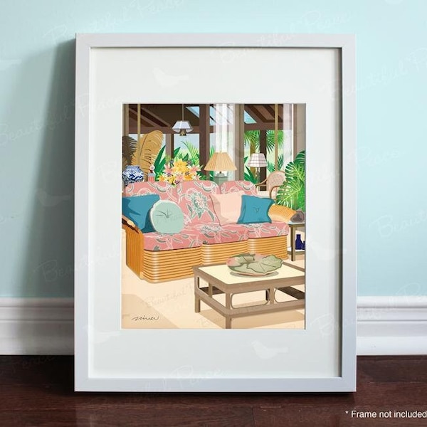 La sala de estar de Blanche - Lámina artística (marco no incluido), inspirada en una comedia de televisión