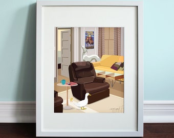 Joey S Apartment Art Print Tv Sitcom Friends Inspired Etsy