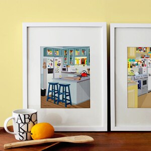 Jerry's Apartment Kitchen Art Print, TV sitcom, Seinfeld inspired image 4
