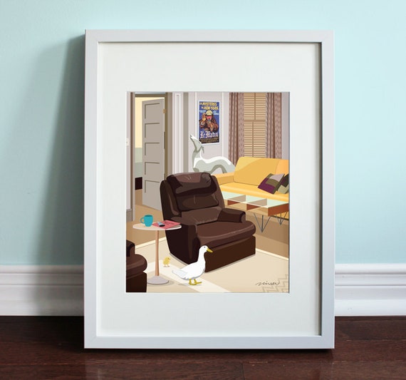 Joey And Chandler S Apartment Living Room Friends Friends Tv Show Art Print Tv Sitcom