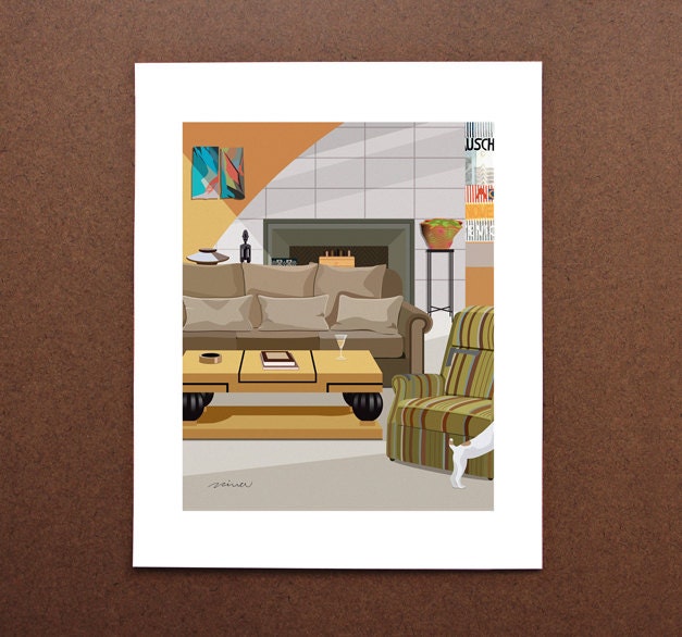 Frasier's Apartment Art Print TV Sitcom Frasier | Etsy New Zealand