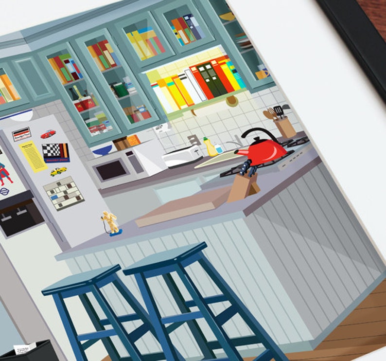 Jerry's Apartment Kitchen Art Print, TV sitcom, Seinfeld inspired image 2