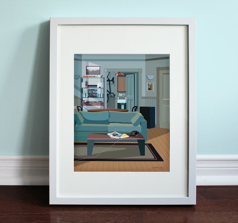 Jerry's Apartment Art Print, TV sitcom, Seinfeld inspired image 1