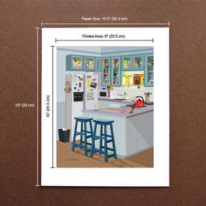 Jerry's Apartment Kitchen Art Print, TV sitcom, Seinfeld inspired image 3