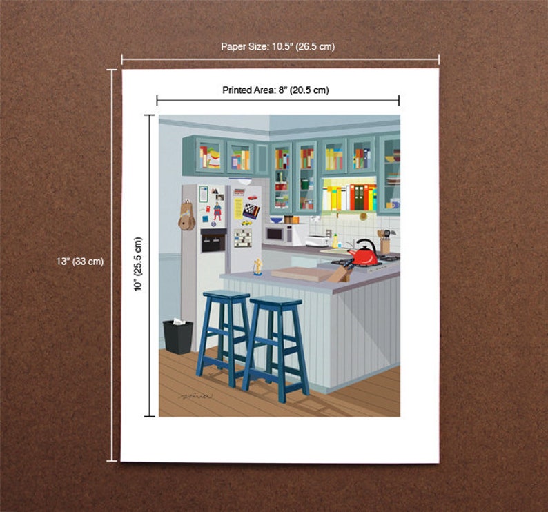 Jerry's Apartment Kitchen Art Print, TV sitcom, Seinfeld inspired image 3