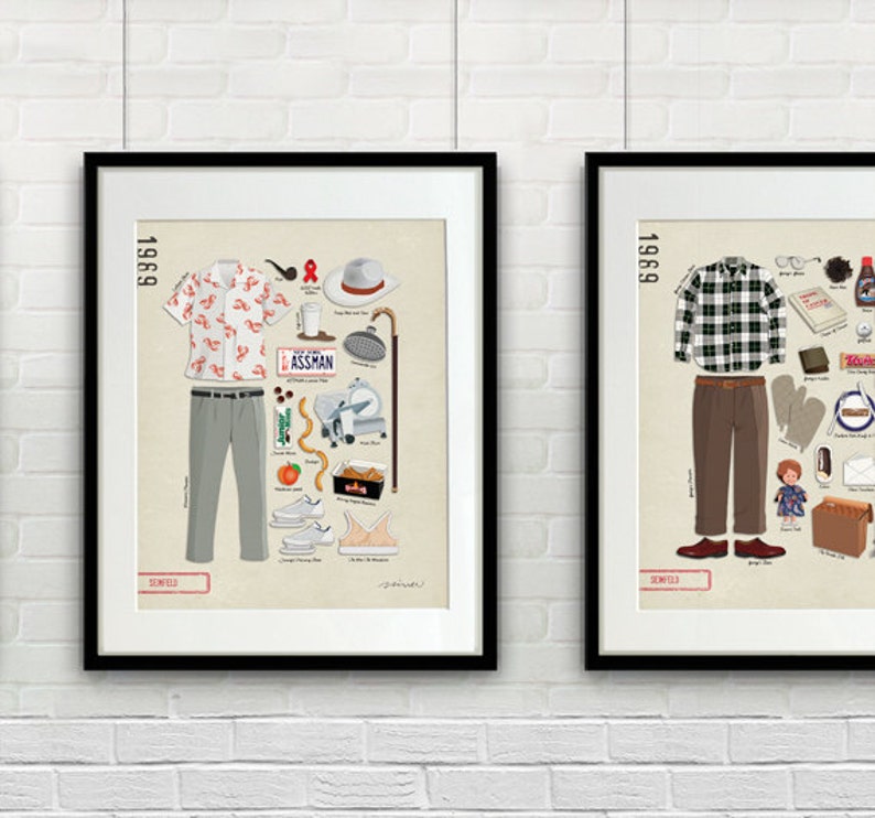 Seinfeld 1989 Cosmo Kramer, TV Poster, Art Print, Kramer, Illustration, Vintage Inspired Wall Art zdjęcie 4