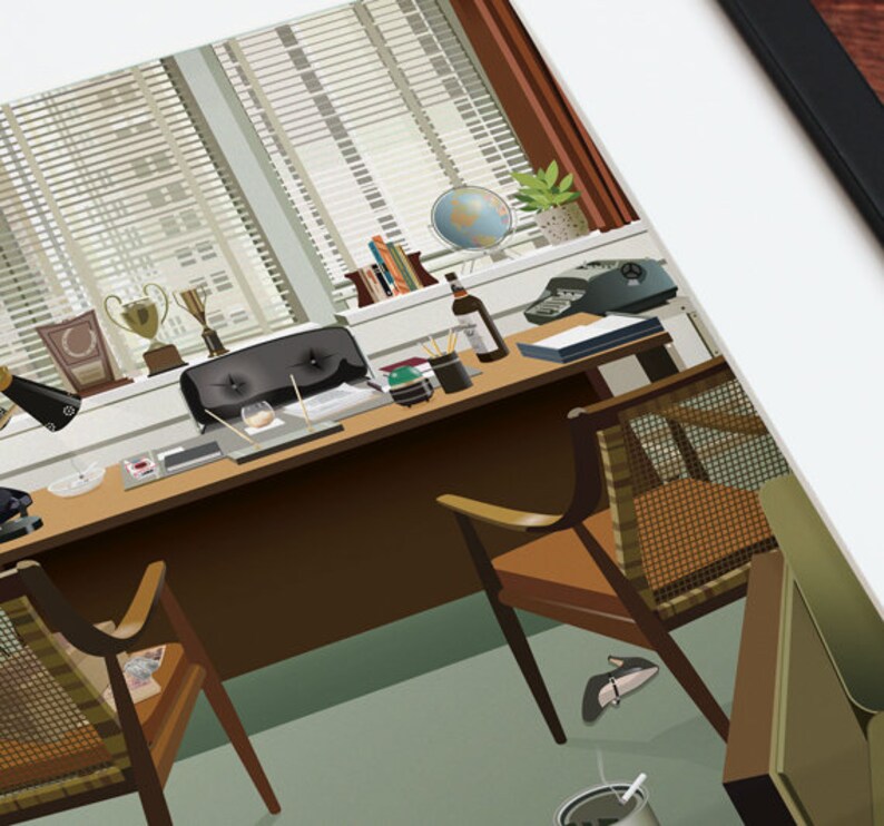 Don Draper's Office Art Print Mad Men inspired Etsy