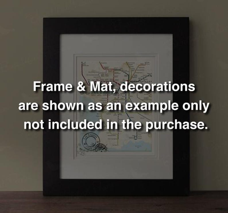 Frame Metro Map Los Angeles Map, Frame Not Included, Vintage Inspired Subway Map ...
