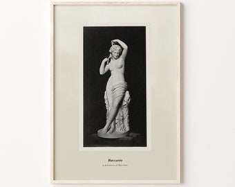 Baccante Bacchus Priestess Ancient Statue Vintage Photo Art Print Classic Roman Mythology Sculpture Wall Art Maenad Dionysus God Of Wine Art