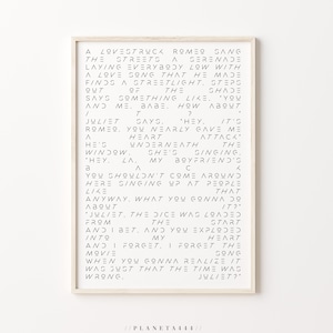 Lyrics Funky Modern Art Print Personalisierter Songtext Poster Personalisiert Kunstdruck Personalisierter Kunstdruck MusikTexte Wandkunst
