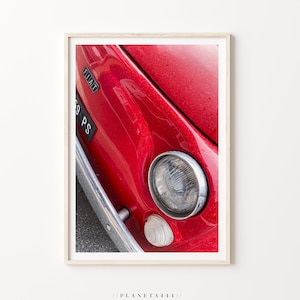Italia Antiguo Fiat 500 Arte fotográfico Impresión Italiana Calle Wall Art Rojo 500 Coche vintage Foto Póster Italiano Italia Imágenes de viaje Ilustraciones