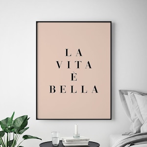 La Vita E' Bella Italian Saying Italian Quote Print - Etsy