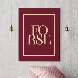 Forse Art Print, Italian Maybe Typography Wall Art, Burgundy Color Print, Italian Language Word Print, Trendy Colors Decor, Bordeaux WallArt