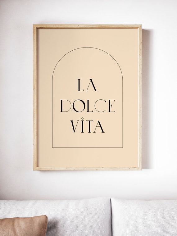 Dolce Italy Italian Italy Travel Lifestyle Expression - Print Language Saying Art Print Wall Quote La Vita Print Italian Etsy Art Poster Art Modern