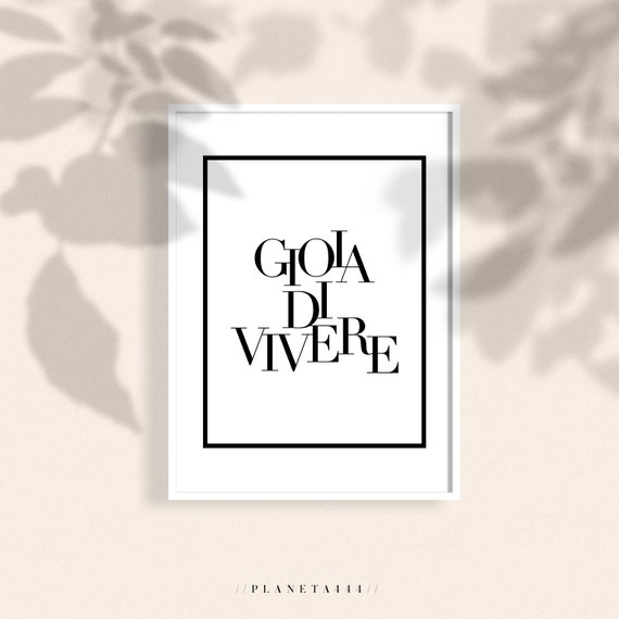 Gioia Di Vivere Citation Italienne Imprimer Joy Wall Art Etsy France