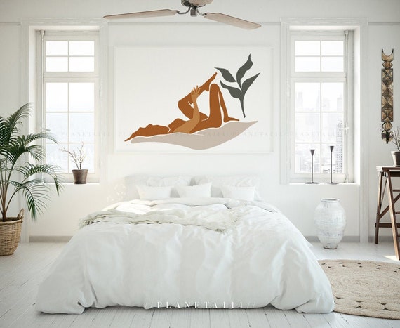 Woman Lying Beach Print Matisse Style Female Body Art Cutout | Etsy