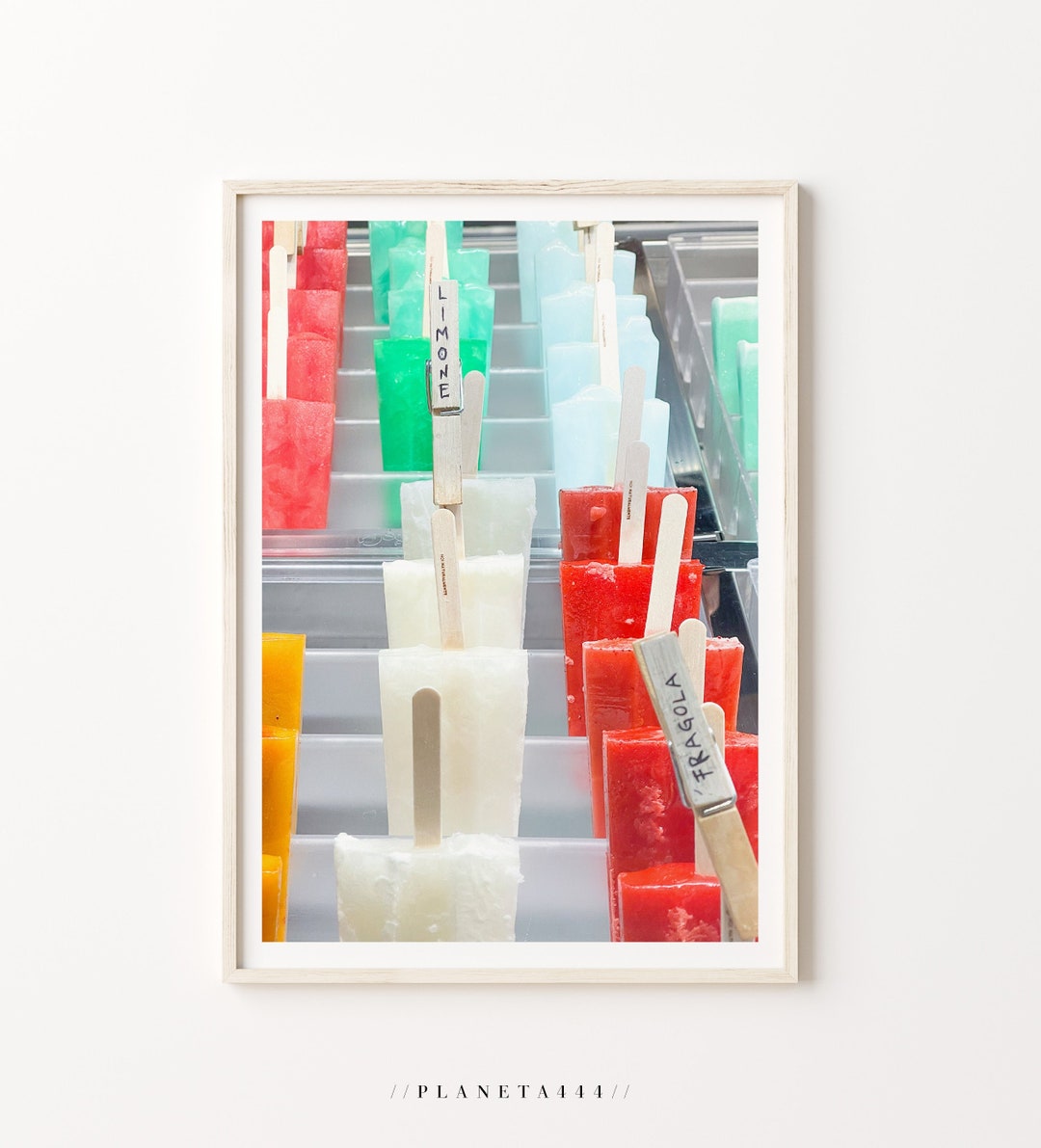 Italian Colorful Popsicles Art Photo Print Italy Travel Gelato Wall Art