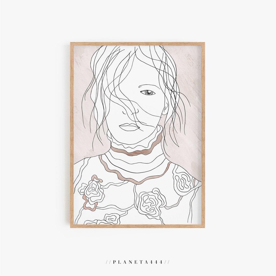 Ethereal Series 1 Girl Face Art Print Minimalistic Portrait Poster ...