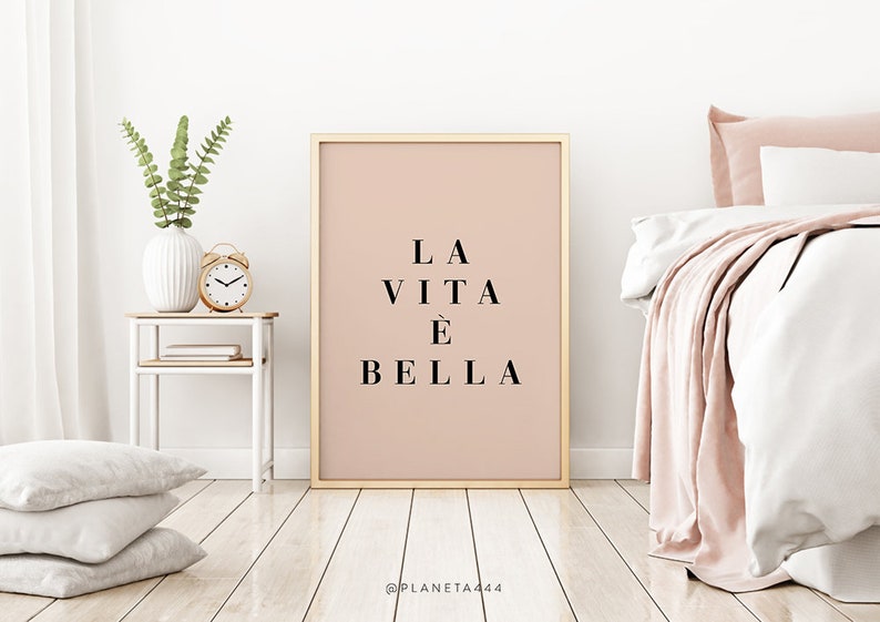 La Vita E' Bella Italian Saying Italian Quote Print - Etsy