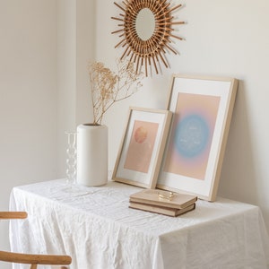 Konsttryck med sinne, kropp och själ, retro, kornig tonad väggkonst, pastellblå orange, psykedelisk sfärkonst, 70-90-tals-lo-fi-konst, välbefinnandeposter bild 3