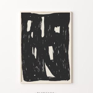 Abstract Art Print Paint Wall Black Beige Art Modern Minimal Abstract Painting Wall Art Contemporary Dark Abstract Poster Textured Artwork