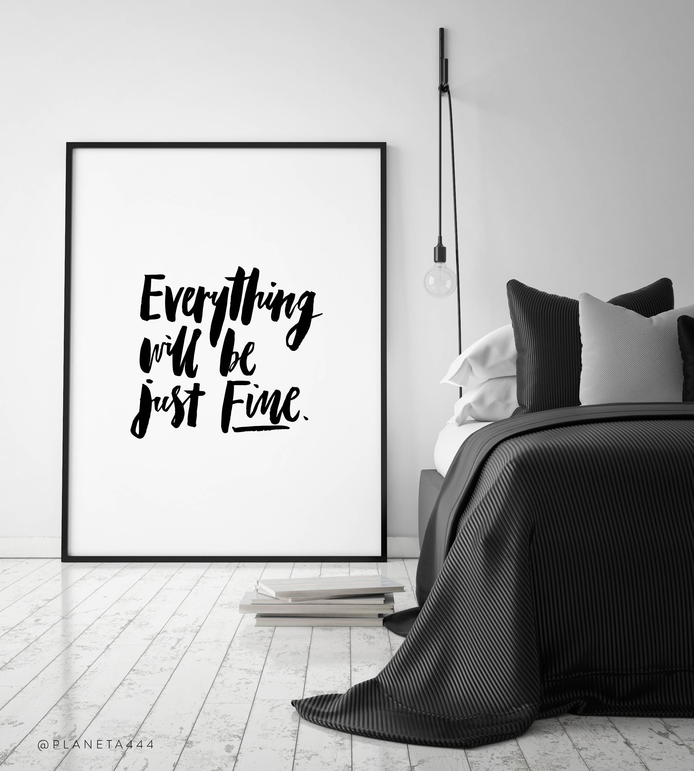 Everything will be just fine handlettered motivational etsy
