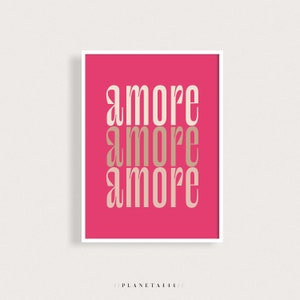 Amore Liebe in italienischen Kunstdruck modernistischen Typografie Poster paar Wand Kunst Mid Century Dekor Kunstwerk Italien Erinnerungen Druck Valentine Geschenk