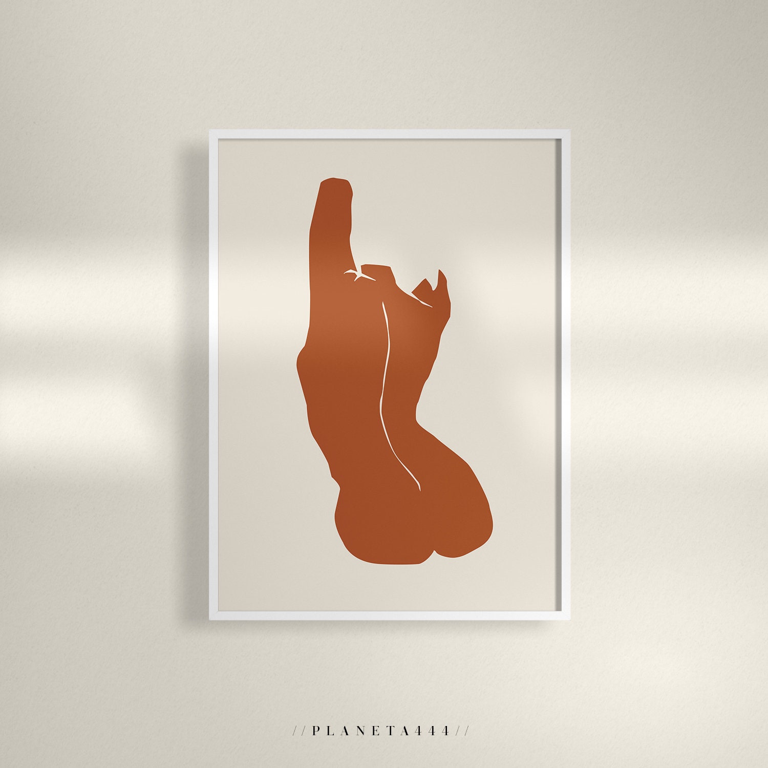 Goddess Statue Wall Art Modern Abstract Terracotta Print Line Art Female Sculpture Art Print Minimalist Abstract Neutral Colors Decor Poster