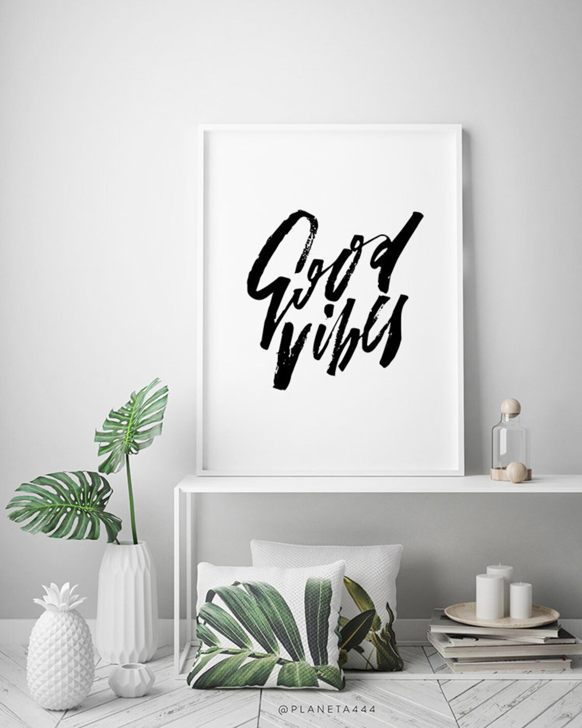 Positivity Pretty Writing Good Vibes Handwriting Poster, Positivity Quote Wall Art, Modern ...