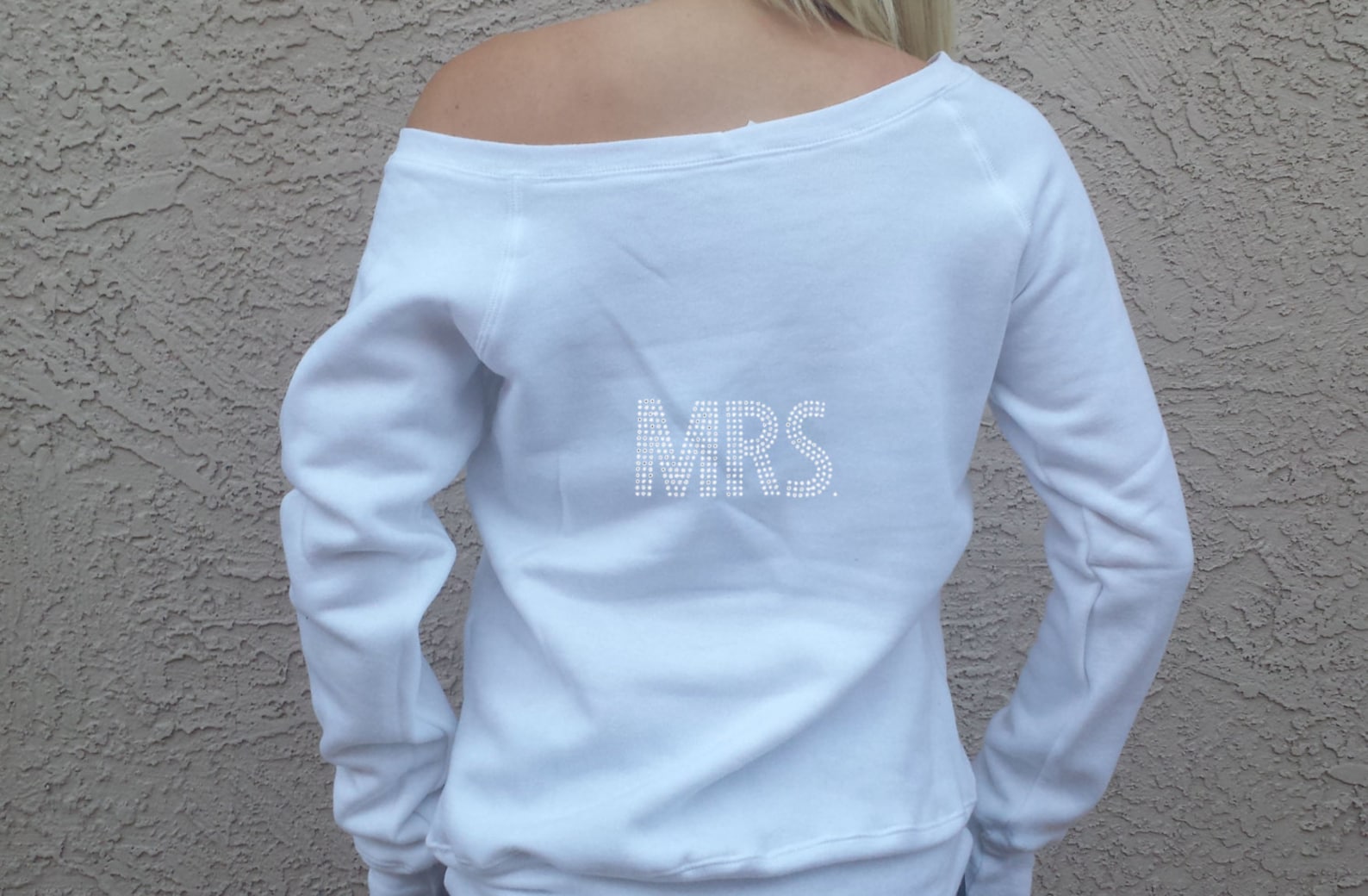 Wedding Pattern Print Women Off Shoulder Sweatshirt