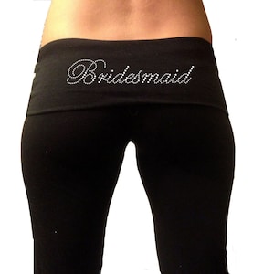 Custom Text Yoga Pants . Custom Black Fold Over Yoga Pants With