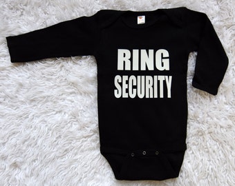 Ring Security One Piece . Ring Bear Creeper . Ring Bearer One Piece Ring Security Shirt Ring Bear Shirt Ring Security Creeper Bowtie Creeper