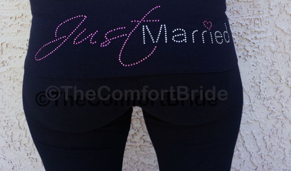 Custom Bride Black Fold Over Yoga Pants With Monogram Initial . Bride  Sweatpants . Bride Yoga Pants . Bride Gift 