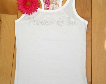 Flower Girl Tank . Disney Flower Girl Tank . Flower Girl Shirt . Custom Flower Girl Rhinestone Lace Tank . Flower Girl Gift . Disney Wedding