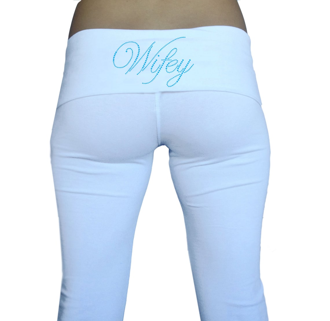 Wifey Pants. Custom Wifey Fold Over Yoga Pants . White Wifey - Etsy