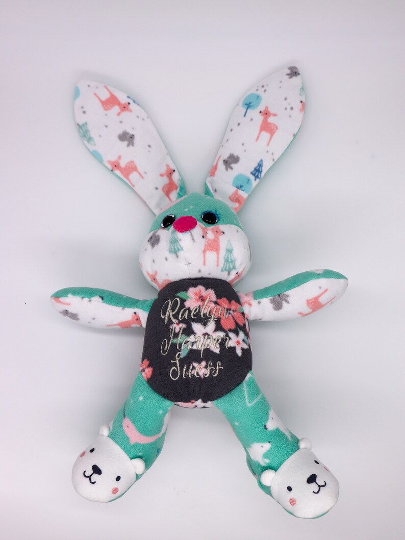 Keepsake Bunny Rabbit Memory Bear / Personalized Stuffed | Etsy