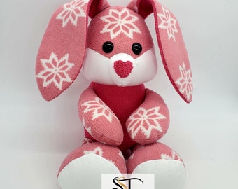 Keepsake Bunny Rabbit - Memory Bear / Personalized Stuffed Animal - Handmade from baby onesies, pajamas, loved one's clothes - Memorial Gift