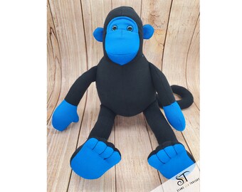 Keepsake Monkey - Memory Bear / Personalized Stuffed Animal - Handmade from baby onesies, pajamas, deceased loved one's clothing Memorial