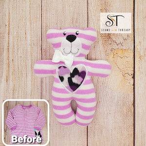 Mini Memory Bears - Little bears - Keepsake Stuffed Animals - Handmade from baby onesies, deceased loved one&#39;s clothes, Small Memory Bears